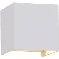 LED-Außenwandleuchte Davos, weiß, eckig, dimmbar, Aluminium