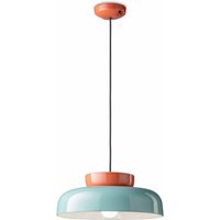 Ferroluce Maracanà hanging light, orange/light blue