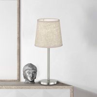 FISCHER & HONSEL Bordslampa Rimini, sand/nickel, textil, höjd 30 cm, E14