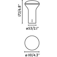 FARO BARCELONA Lampe de table LED rechargeable Buddy, blanc/bleu, polycarbonate, Ø 11 cm