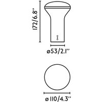 FARO BARCELONA Buddy LED-bordslampa, vit/blå, polykarbonat, Ø 11 cm