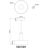 Globo Suspension LED Grant, Ø 22 cm, gris fumé, verre