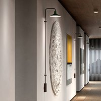 Bover LED-vägglampa Platet A/06, svart/olivgrå, 154 cm