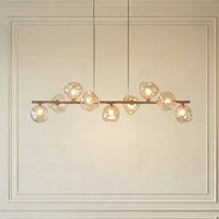 TK Lighting Lava pendant light, beige, 9-bulb, glass, length 116 cm, G9