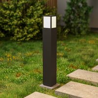 Deko-Light Facado II path light, height 65 cm, angular, dark grey/opal