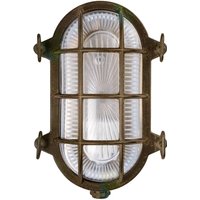 Moretti Luce Vägglampa Tortuga oval 22,5 cm mässing antik/klar