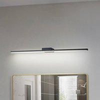 Lucande LED-spegellampa Kivana, svart, metall, 90cm, IP44
