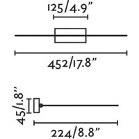 FARO BARCELONA Applique murale LED Magritte 450, noir, aluminium, largeur 45 cm