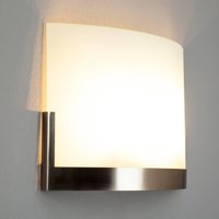 Lindby Karla wall light, 35 cm, white/nickel, glass, E27