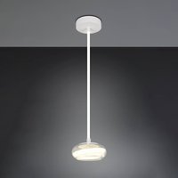 Trio Lighting LED-hänglampa Tarsia, matt vit, Ø 21 cm, glas