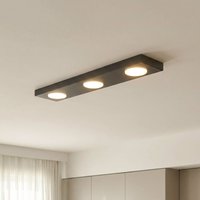 SIGMA Hero ceiling lamp, black, 55 x 12 cm, 3-bulb, metal, GX53