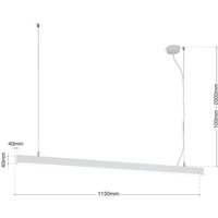 Orion Plafonnier LED Bounce, blanc, longueur 113 cm, CCT, aluminium