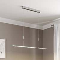 Lucande LED hanging light Arnik, 120 cm, nickel-coloured, dimmable