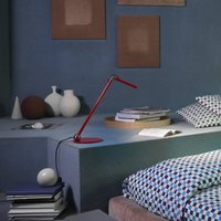Oluce LED table lamp Calamaio, red, metal, height 37 cm