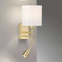 FISCHER & HONSEL LED-vägglampa Dreamer mässing/chintz vit