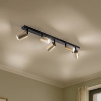 SIGMA Zoom ceiling spotlight, 5-bulb, black/gold
