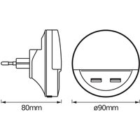 Veilleuse LED OSRAM LUNETTA USB, blanche, Ø 9 cm