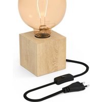 Calex lampe à poser cubique avec placage bois