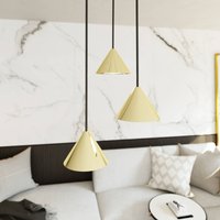 EMIBIG LIGHTING Hänglampa Elit, 3 lampor, Ø 20 cm, svart/guld, metall