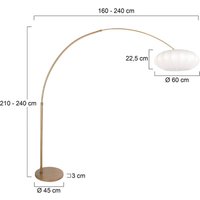 Steinhauer Bågformad golvlampa Sparkled Light brons/vit, 240 cm, siden