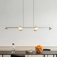 Lucande LED-hänglampa Steve, aluminium, 113 cm, 6 lampor, dimbar