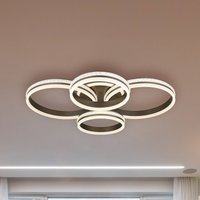 Globo Grouni LED ceiling lamp, length 85 cm, titanium colour, CCT