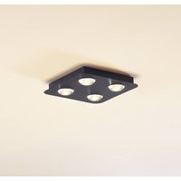 Lindby taklampa Jyla, matt svart, 25 x 25 cm, 4 lampor