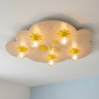 Elobra Taklampa Stjärnmoln av bokträ natur, 75 cm