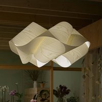 LZF LAMPS LZF Swirl pendant, black cable Ø 54 cm ivory