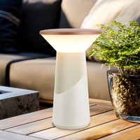 Briloner Pilia LED rechargeable table lamp, brown/light grey, height 24 cm, IP44