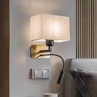 Euluna Vägglampa Harry, kantig, mässing/svart/vit