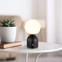 Globo Lampe de table LED rechargeable Julsy, noir, hauteur 21 cm, métal, CCT