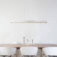 Globo LED hanging light Ethan, aluminium-coloured, metal, 150 cm, extendable