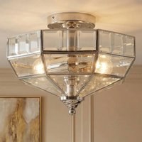 Elstead Taklampa Old Park, nickel polerad