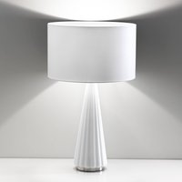 Selène Lampe table Costa Rica abat-jour blanc, pied blanc
