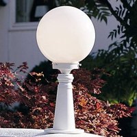 Konstsmide Arcturus pillar light, spherical lampshade