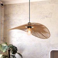 EGLO Siruela pendant light, 56 x 40 cm, brown, paper cord, E27