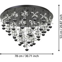 EGLO Stars of Light LED ceiling lamp Pianopoli black Ø 78 cm