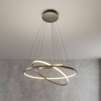 Lucande LED-pendellampa Ezana, nickel, metall, Ø 80 cm