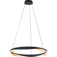 HighLight LED-hänglampa Ascoli, Ø 85 cm, svart/guld, metall, dimbar