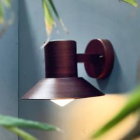 Dyberg Larsen Venice outdoor wall lamp, copper-coloured, Ø 20 cm