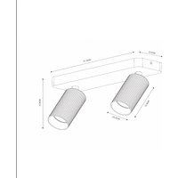 Lucide Spot pour plafond Clubs, à 2 lampes, blanc
