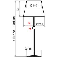 Aluminor Store table lamp, chrome/white