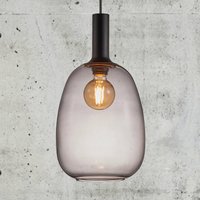 Nordlux Suspension Alton abat-jour verre gris fumée Ø23 cm