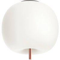 kdln Kushi ceiling lamp, copper-coloured/white, Ø 16 cm, glass
