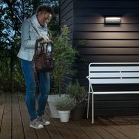 Philips LED-utomhusvägglampa Bustan 2-pack Sensor 2.700K