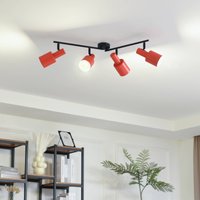 Lindby downlight Ovelia, orange/black, 4-bulb, E27