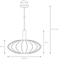 Lucide Hänglampa Corina, gräddfärgad, Ø 50 cm, E27