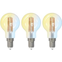 LUUMR Smart LED-Tropfenlampe 3er-Set E14 4,2W CCT klar Tuya
