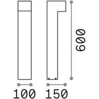 Ideallux Ideal Lux Sirio väglampa, antracit, aluminium, höjd 60 cm